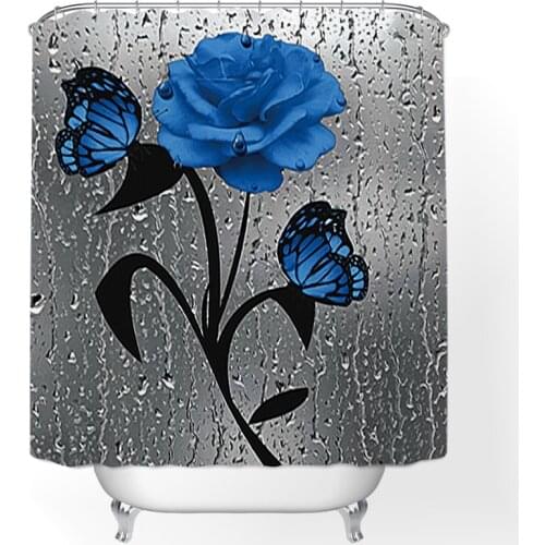 Geometric flower pattern shower curtain set bathroom curtain curtain for bathroom curtain shower curtain For bathroom bathroom