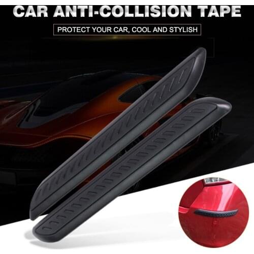2Pcs Car Bumper Protector Guard Soft Rubber Anti-rub Protector Auto Exterior Parts Trim Strip Automobiles Exterior Styling Mould
