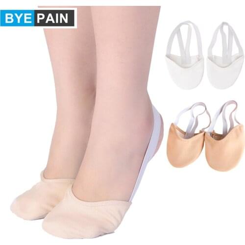 1Pair Rhythmic Gymnastics Toe Shoes Soft Half Socks, Womens Half Ballet Shoe Professional Competition Protect Elastic Yoga Shoe