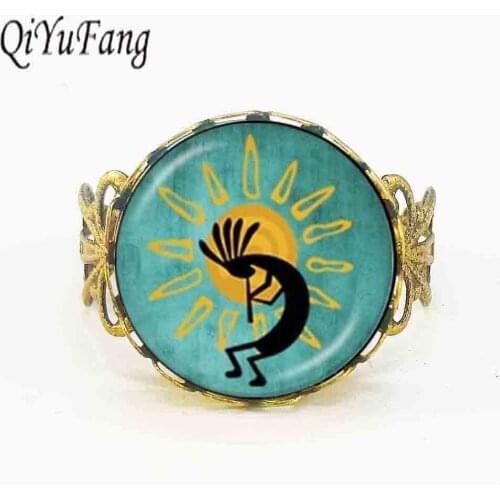 2018 Collares Collier Maxi Kokopelli Sun Dance Ring Glass Jewelry American Southwest Fertility Diety For men women gift punk
