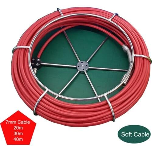 7mm Soft Fiberglasses Cable With Connector For Wopson Pipe Inspection Snake Camera