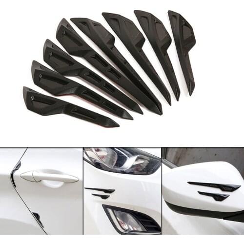 8pcs Black Fexible Car Door Edge/Side Mirror/Body Bumper Corner Anti-scratch Protector Guard Stickers Moldings Auto Accessories