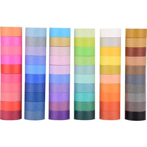 Abag=15mmx4mx60pcs cartoon pure color Dividing Stickers border masking adhesive paper washi tape DIY Scrapbooking Hand account