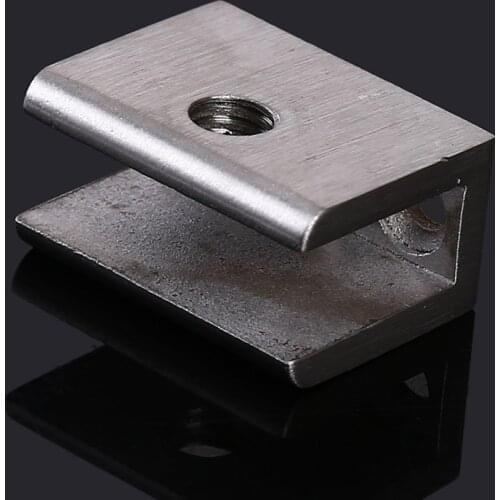 Stainless Steel Bathroom Accessories Square Glass Clamp Shower Retaining Clip Partition Clip Glass Needs Holes