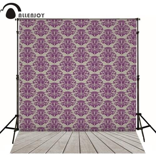 Allenjoy photography backdrops floral frame interior purple luxury backgrounds for photo studio send folded vinyl bokeh phtocall