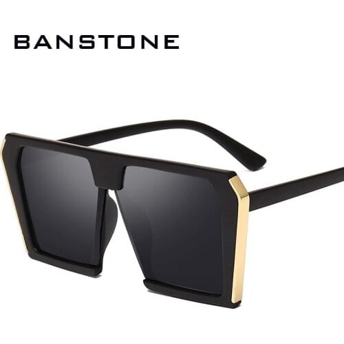 BANSTONE Fashion Modern Cool Square Style Sunglasses Women Men Vintage Classic Brand Design Sun Glasses Oculos De Sol