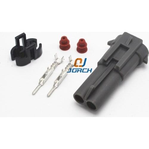 Free shipping 10sets Delphi 2 Pin waterproof wiring connector plug Automotive Connectors male part of 12162017