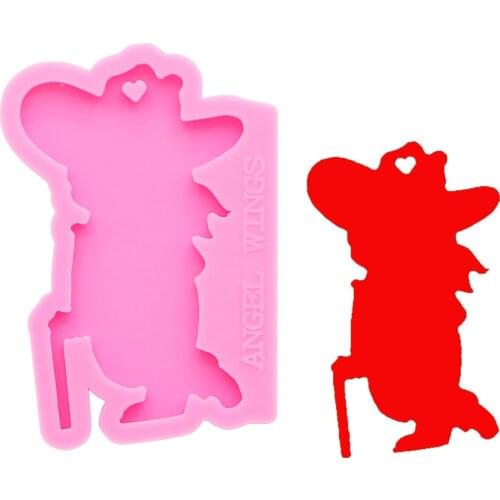 Shiny keychains mascot Silicone Molds DIY Jewelry keychain mould Epoxy Resin Mold Custom DY0171