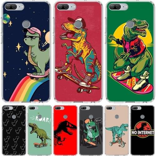 Dinosaur Skate Dude Cool Phone Case for Huawei Honor 10 9 Lite Y9 Y5 Y6 Y7 2019 8X 8A 8S 7A 7X 10i 20i Pro V30 Art Coque Capa