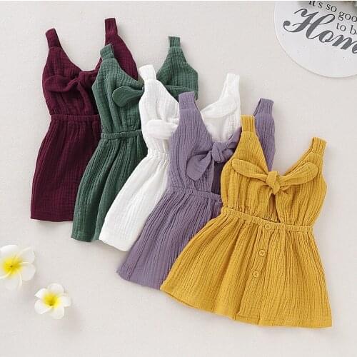 Baby Toddler Bow Decoration Backless Dress baby clothes newborn baby boy clothes