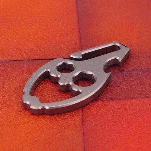 EDC Titanium Alloy Multi-function Crowbar Titanium Key Chain Hang Hook Mini Screwdriver Outdoor Tool