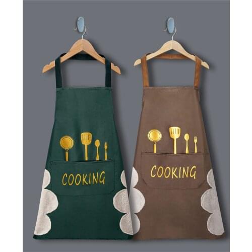 Polyester Striped Waterproof Polyester Apron Woman Adult Bibs Home Cooking Baking Coffee Shop Cleaning Aprons Kitchen Accessory