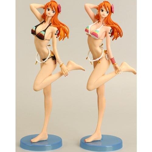 Bandai One Piece Figure Cartoon Anime Peripheral Swimsuit Nami Toy Doll Desktop Decoration