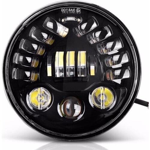 Wzjoo Motorcycle 7" Round LED Projectior Adjust Turn Signal Headlight for Touring Trike Softail Models