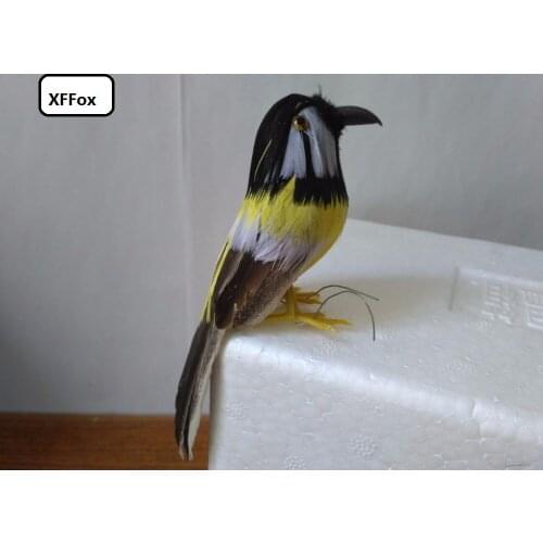 Mini real life black&yellow bird model foam&feather simulation vivid bird doll gift about 12cm xf0908