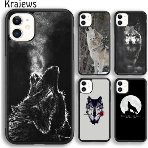 Krajews Animal The Wolf Howl Soft Phone Case Cover For iPhone 5 SE 6s 7 8 plus X XR XS 11 12 pro max Samsung Galaxy S8 S9 S10