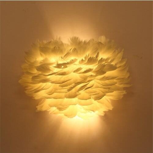 Nordic Feather LED Wall Lamps Hotel Restuarant Corridor Wall Light Bedroom Bedside Creative Wall Light With E14 Base