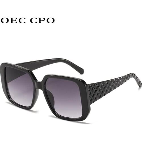 OEC CPO Fashion Square Ladies Sunglasses Women New Plastic Frame Sun Glasses Female Trendy Eyeglasses Oculos de sol UV400 O727