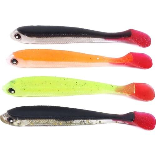 5PCS Soft Lures Jigging Wobblers Fishing Lure 7.5cm/3.4g T-tail Aritificial Silicone Lures Pike Fishing Tackle Accessories