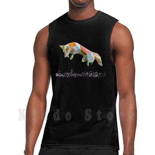 Rainbow Geometric Fox tank tops vest sleeveless Fox Geometric Fox Geometric Animals Animals Geometric Rainbow Colorful