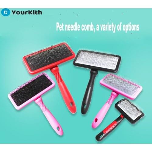 YourKith Dog Comb Removes Hairs Cat And Dogs Fur Cleaning Brush Soft And Hard Needle Comb For Dogs Non-Slip Pet Accessories