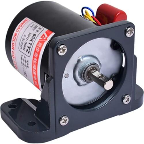 220V Gear Reduction Motor AC Permanent Magnet Synchronous Motor With Bracket 2.5-110RPM 14W 60x61MM 60KTYZ
