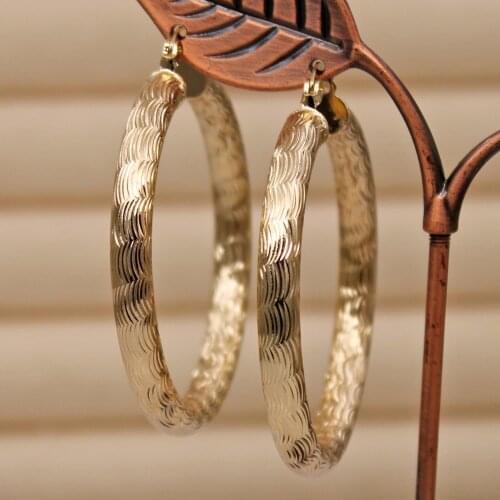 New Classic Trendy Round Gold Earring Hoop Earrings For Women Girls Fashion Jewelry Accessories Wedding Party Daily Gift