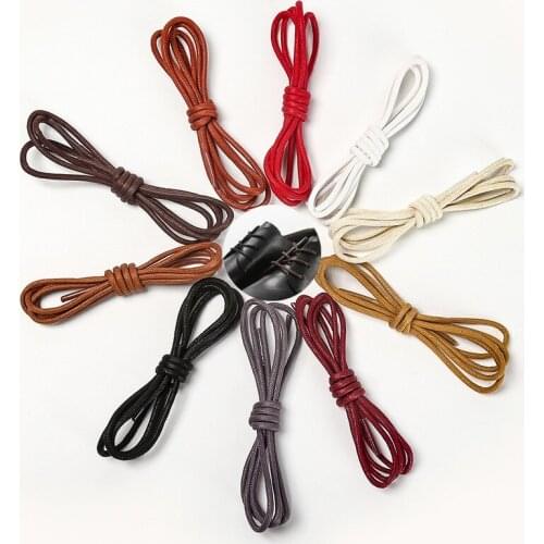1Pair Round Shoe Laces Boot Shoes Laces Unisex Shoelaces Cotton Waxed Shoelaces Waterproof Leather Shoelace for Shoes Strings
