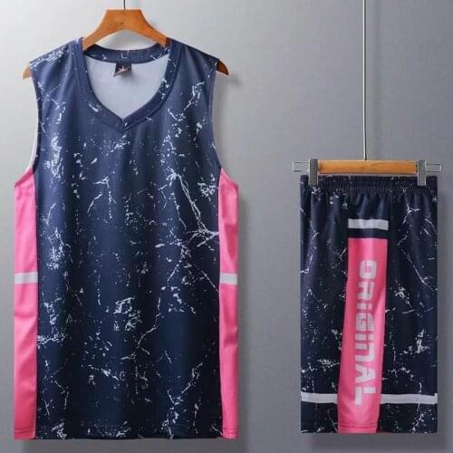 2020 New Basketball Jerseys Sleeveless training jersey set blank college tracksuits breathable basketball jerseys uniforms custo