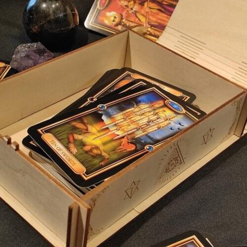 Card Storage Box Tarot Image Design As Home Decoration Small Object Storage Photo Props Trinket Tarot Chest for kids