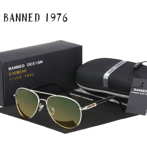 BANNED 1976 Day and Night version Designer Cool Polarized drive Sunglasses UV women Glasses Oculos Men eyewear hot sell with box