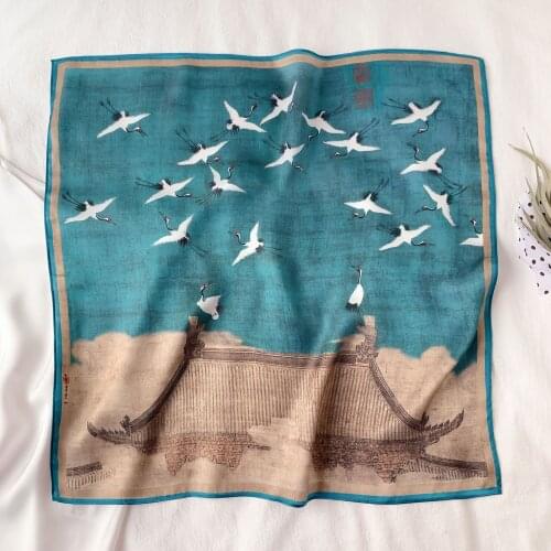 2020 New 100% Real Silk Satin Women Scarf Flower Printed Foulard Femme Square Head Scarfs Bandana Shawl Gift For Lady Poncho