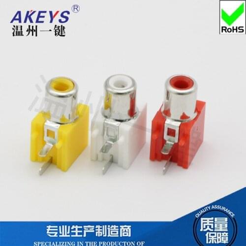 10pcs AV1-8.4-1 AV same core socket RCA seat single hole PCB welding type Audio video interface lotus seat