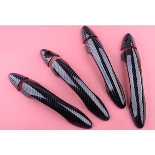 8Pcs Exterior Door Handle Cover Trim Carbon Fiber Style Black ABS Fit for Kia Optima K5 2011 2012 2013 2014 2015