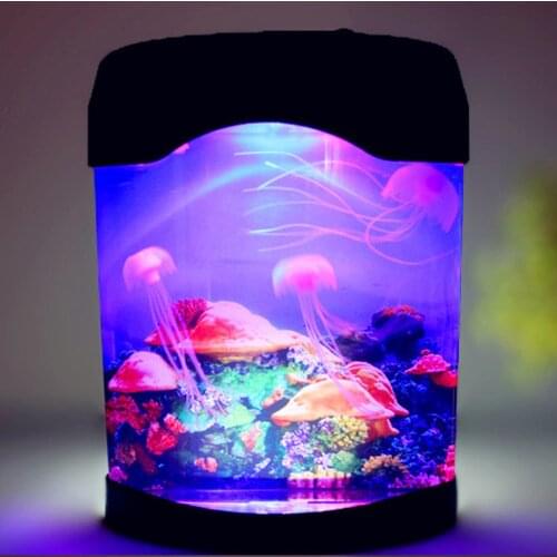 Jellyfish Tank Marine World Swimming Mood Light LED Colorful Aquarium Night Lights Childrens Lamp Decorative Lights USB Power