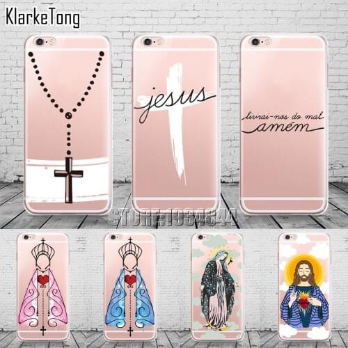 Amen Jesus Cruz Amor Design Cases Cover For iphone 12 11 XR XS MAX 6s 7 8 Plus SE2020 Transparent Silicone Phone Capa Capinha