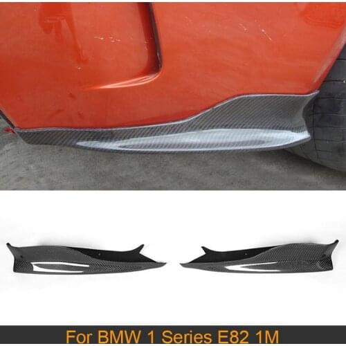 For 1 Series Carbon Fiber Rear Bumper Lip Diffuser Apron Splitter for BMW 1M E82 M Only 2011 - 2017 Black FRP Car Styling