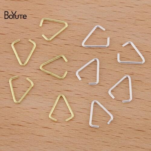 BoYuTe (1000 Pieces/Lot) 8*7*0.7MM Metal Brass Opening Triangle Crystal Clip Clasp Jewelry Accessories DIY Handmade Materials