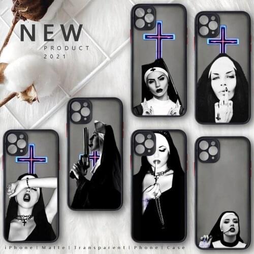 Sister Nun sexy girl Phone Case matte transparent For iphone 7 8 11 12 plus mini x xs xr pro max cover