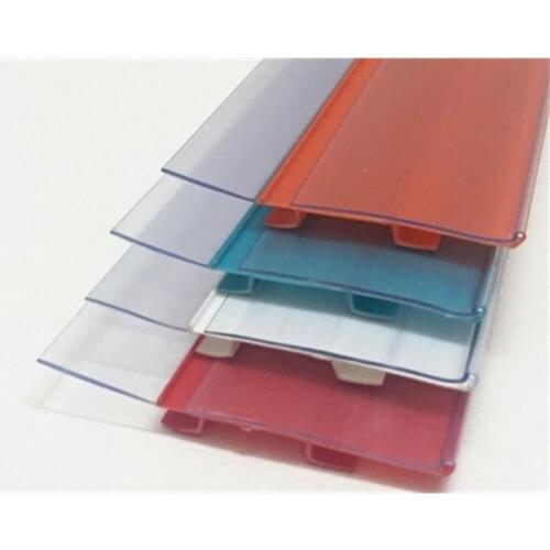 PVC label holder clip strip shelf protection guardrail POP sign tag banner holder clip strip shelf talker data strip Rail Snap