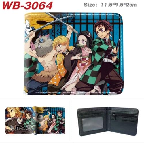 Anime Demon Slayer Wallet Cartoon Kimetsu no Yaiba Blade Short Canvas Wallet Travel ID Credit Card Packet Wallet Purse Bag Pouch