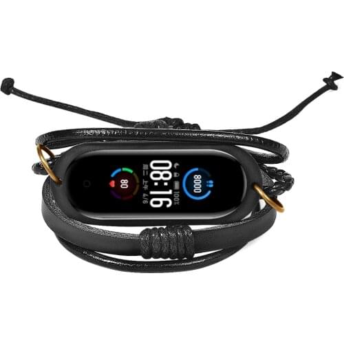 Leather Wristband For Xiaomi Mi Band 5 For TPU Silicone Cover Case For Mi Band 5 Women Design Watchband Strap For Mi Band 5