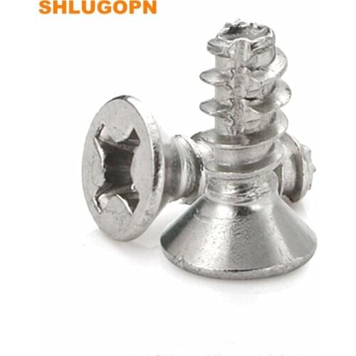 M2 M2.3 M2.6 M3.0 B type 304 A2 Stainless steel KT flat countersunk head cross groove flat screw for Plastic