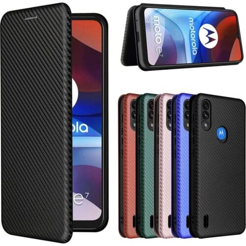 For Motorola Moto E7 Power Luxury Carbon Fiber Skin Magnetic Adsorption ShockProof Case For Moto E7Power E 7 MotoE7 Phone Bags