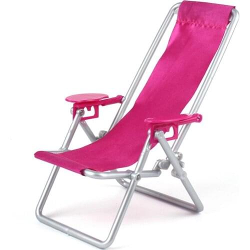 Miniature Folding Plastic Beach Chair Deck Doll House Furniture Garden Accessory Miniature Accessories Girls Gift