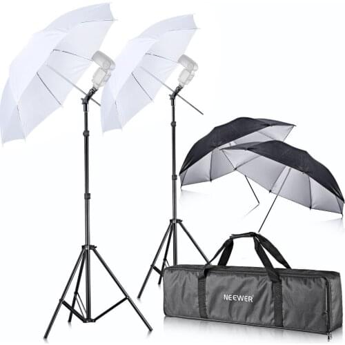 Neewer Off Camera Double Speedlight Flash ShoeMount Swivel Soft Umbrella Kit for Canon 430EX II 580EX II 600EX-RT Nikon SB600