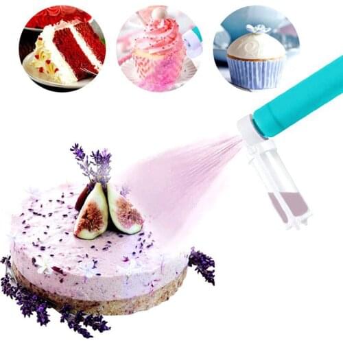 2021 New Cake Spray Gun Manual Airbrush Coloring Sprayer Duster Dusting Spray Tube Cake Decorating Tools Baking Kitchen Supplies