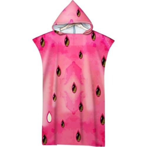 New Printed watermelon Bath Beach Towel Microfiber Changing Bathrobe Cloaks Hooded Swimming Pool Gym Fitness Bath Towels