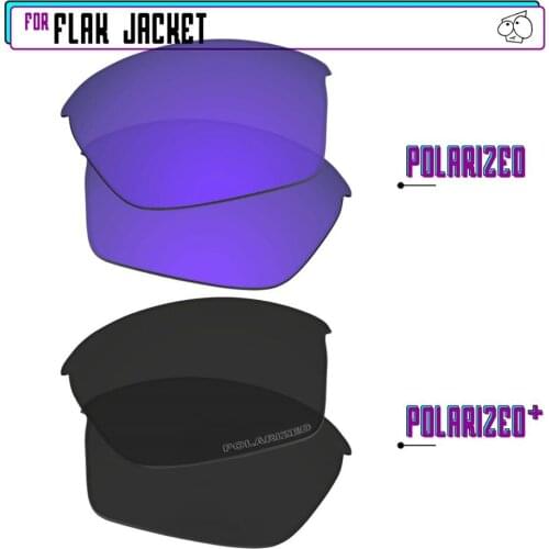 EZReplace Polarized Replacement Lenses for - Oakley Flak Jacket Sunglasses - BlackP Plus-PurpleP