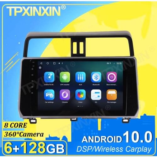 PX6 IPS Android 10.0 6G+128G Carplay 360 Camera For Toyota Prado 2018-2019 Multimedia Player Radio Tape Recorder Video Navi GPS